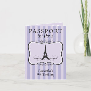 9E anniversaire Paris Passport Invitation