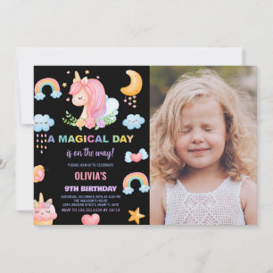 9e anniversaire Unicorn Anniversaire Invitations a
