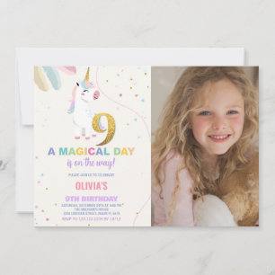 9e anniversaire Unicorn Anniversaire Invitations a