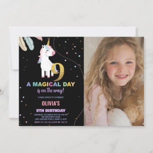9e anniversaire Unicorn Anniversaire Invitations a
