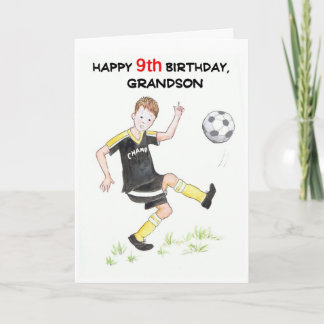 9e carte d'anniversaire pour un petit-fils - Footb