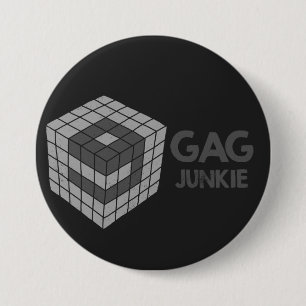 9gag junkie logo in cube 3 inch round button
