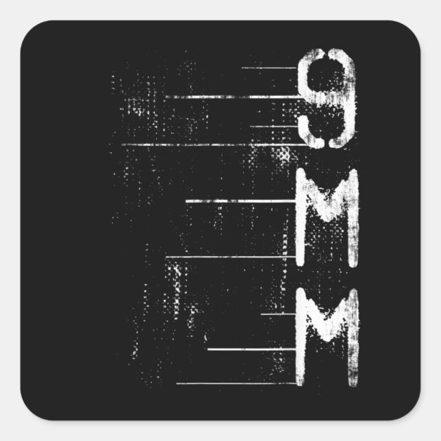 9MM Gun Ammo Firing Range Target Practice Hunting Square Sticker (Front)