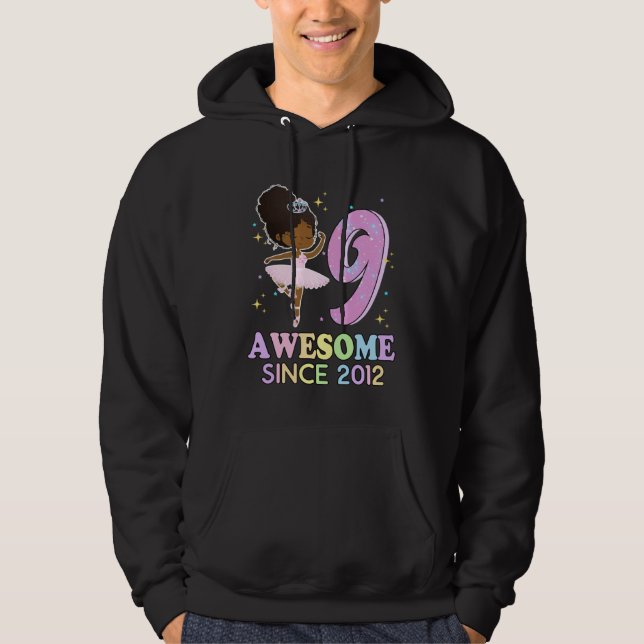 9th Bday Awesome Since 2012 Melanin Pride African  Hoodie (Front)