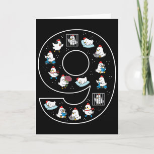 9th Birthday 9 Year Old Chicken Boys Girls Farmer Card
