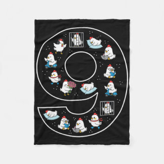 9th Birthday 9 Year Old Chicken Boys Girls Farmer Fleece Blanket