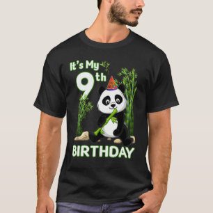 9th Birthday 9 Years Old Party Animal Panda T-Shirt