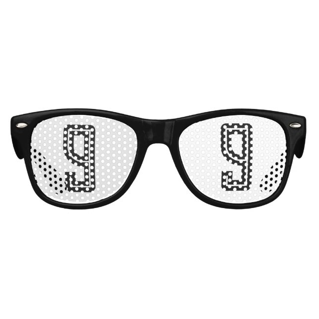 9TH BIRTHDAY AGE 9 RETRO PARTY SUNGLASSES (Front)