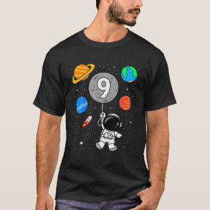9Th Birthday Astronaut Outer Space Planets Balloon T-Shirt