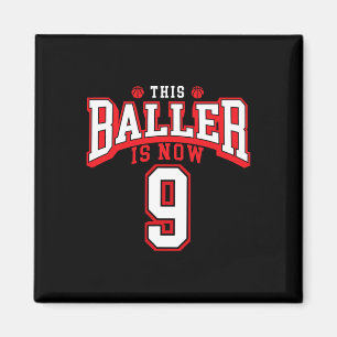 9th Birthday Basketball Lover 9 Years Old Bday Magnet