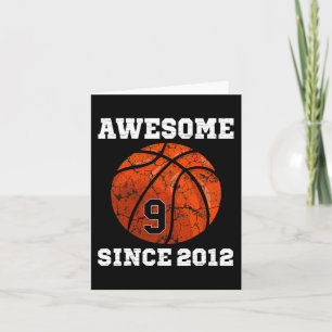 9th Birthday Basketball Lover Gift 9 Years Old Vin Card