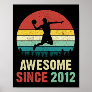 9th Birthday Basketball Lovers Awesome Since 2012 Poster