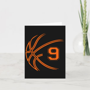 9th Birthday Basketball Nine 9 Years Old Boys Kids Card