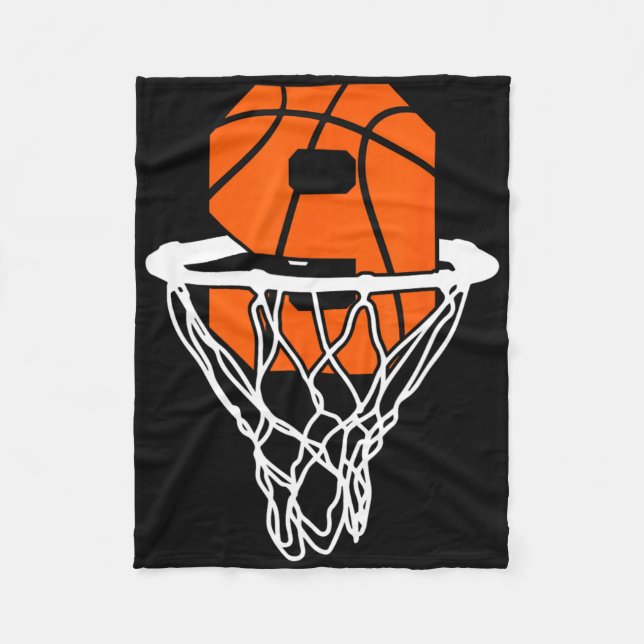 9th Birthday Basketball Nine 9 Years Old Boys Kids Fleece Blanket (Front)