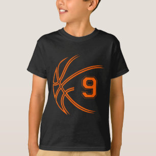 9th Birthday Basketball Nine 9 Years Old Boys Kids T-Shirt