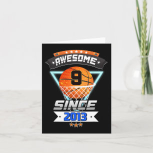 9th Birthday  Basketball Player 9 Years Old Boy Gi Card