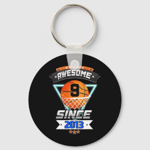 9th Birthday Basketball Player 9 Years Old Boy Gi Keychain