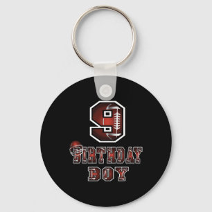 9th Birthday Boy 9 Years Old Football Lover Theme  Keychain