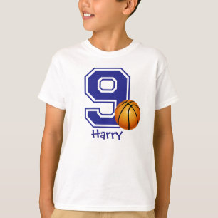 9th Birthday boy basketball personalized T-Shirt