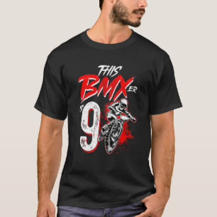 9th Birthday   Boy   BMX Birthday Party Decoration T-Shirt