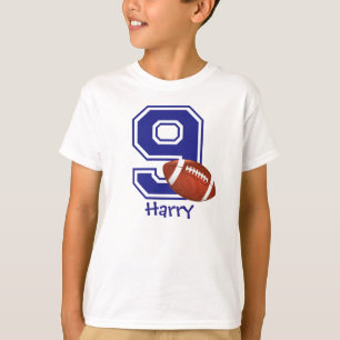 9th Birthday boy football personalized T-Shirt