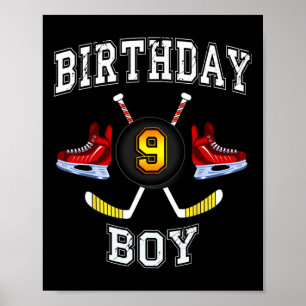 9th Birthday Boy - Ice Hockey 9 years old kid  Poster