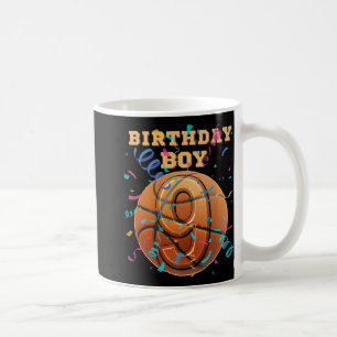 9th Birthday Boy Nine 9 Years Old Basketball Playe Coffee Mug