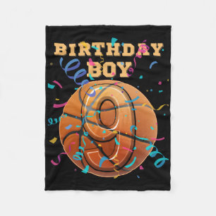 9th Birthday Boy Nine 9 Years Old Sketll Players T Fleece Blanket