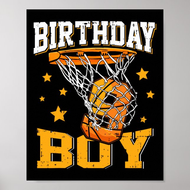 9th Birthday Bysketbyll Boy 9 Year Old Bysketbyll  Poster (Front)