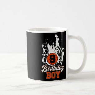 9th Birthday Bysketbyll Theme Birthday Boy 9yrs Ol Coffee Mug