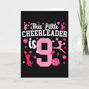 9th Birthday Cheer Girl Nine Year Old Cheerleader  Card