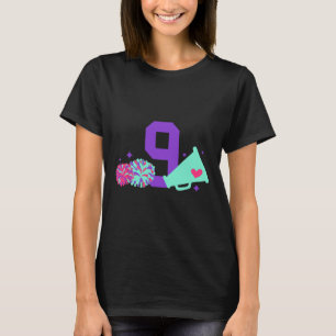 9th Birthday Cheer Girl Nine Year Old Cheerleader T-Shirt