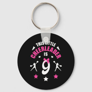 9th Birthday Cheerleader Girl T Shirt 9 Years Old Keychain