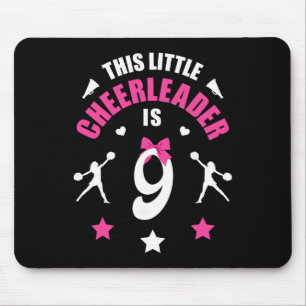 9th Birthday Cheerleader Girl T Shirt 9 Years Old Mouse Pad