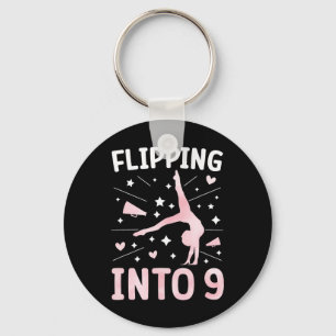 9th Birthday Cheerleading Girl Nine Year Old Cheer Keychain