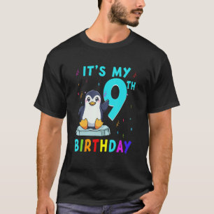 9th Birthday Cute Penguin Birthday 9 Years Old T-Shirt