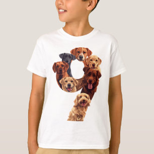 9th Birthday Dog Puppy Themed 9 Years Old Kids Boy T-Shirt