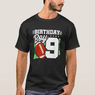 9th Birthday Football Birthday Party 9th Birthday  T-Shirt