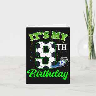 9th Birthday Football Boy Girl Kids Soccer Sports Card