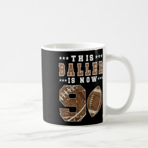 9th Birthday Football Boy Nine Year Old Football P Coffee Mug