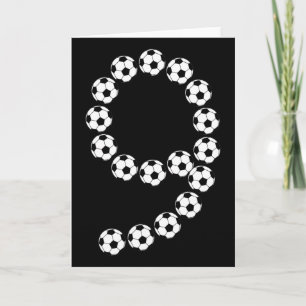 9th Birthday Footll Soccer Boys Kids 9 Nine Years  Card