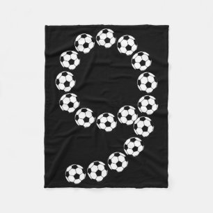 9th Birthday Footll Soccer Boys Kids 9 Nine Years  Fleece Blanket