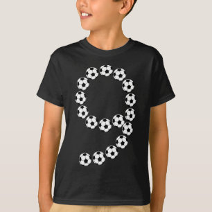 9th Birthday Footll Soccer Boys Kids 9 Nine Years T-Shirt
