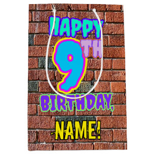 9th Birthday: Fun, Urban Graffiti Inspired Look Medium Gift Bag