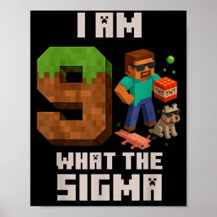 9th Birthday Funny Gamer Pixel 9 Bday Gamer Boys Poster