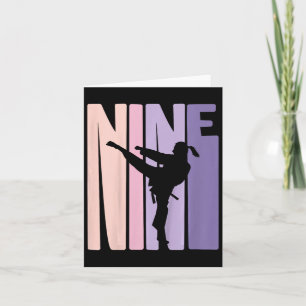 9th Birthday Gift Karate Retro Taekwondo Martial A Card