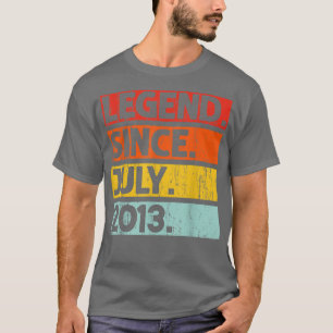 9th Birthday Gifts Legend Since July 2013 9 Years  T-Shirt