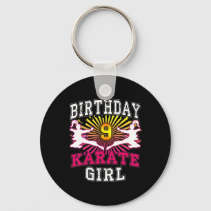 9th Birthday Girl - Karate 9 Years Old Keychain
