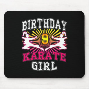 9th Birthday Girl - Karate 9 Years Old Mouse Pad
