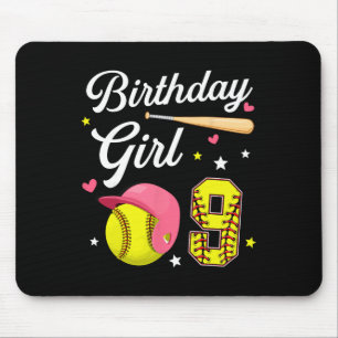 9th Birthday Girl Softll Ninth Bday 9 Yrs Nine Yea Mouse Pad